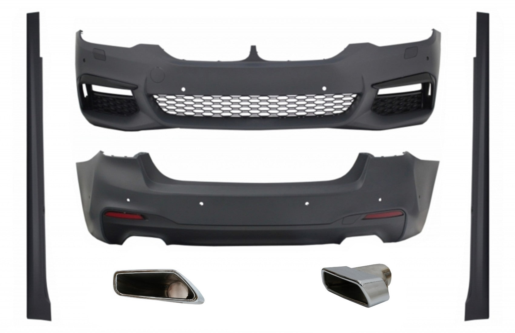BodyKit für BMW 5er G30 17+ Stoßstange Auspuffspitzen M-Tech Look ohne Distronic CarPartsTuning