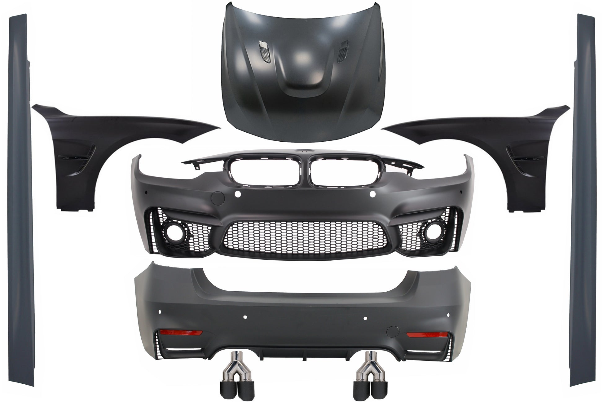 Bodykit für BMW 3er F30 11-19 EVO II M3 CS Look Kotflügel Haubenhaube Spitzen CarPartsTuning
