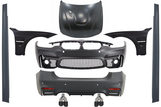 Body Kit für BMW F30 2011-2019 EVO M Look Front-Kotflügel Motorhaube Tipps CarPartsTuning