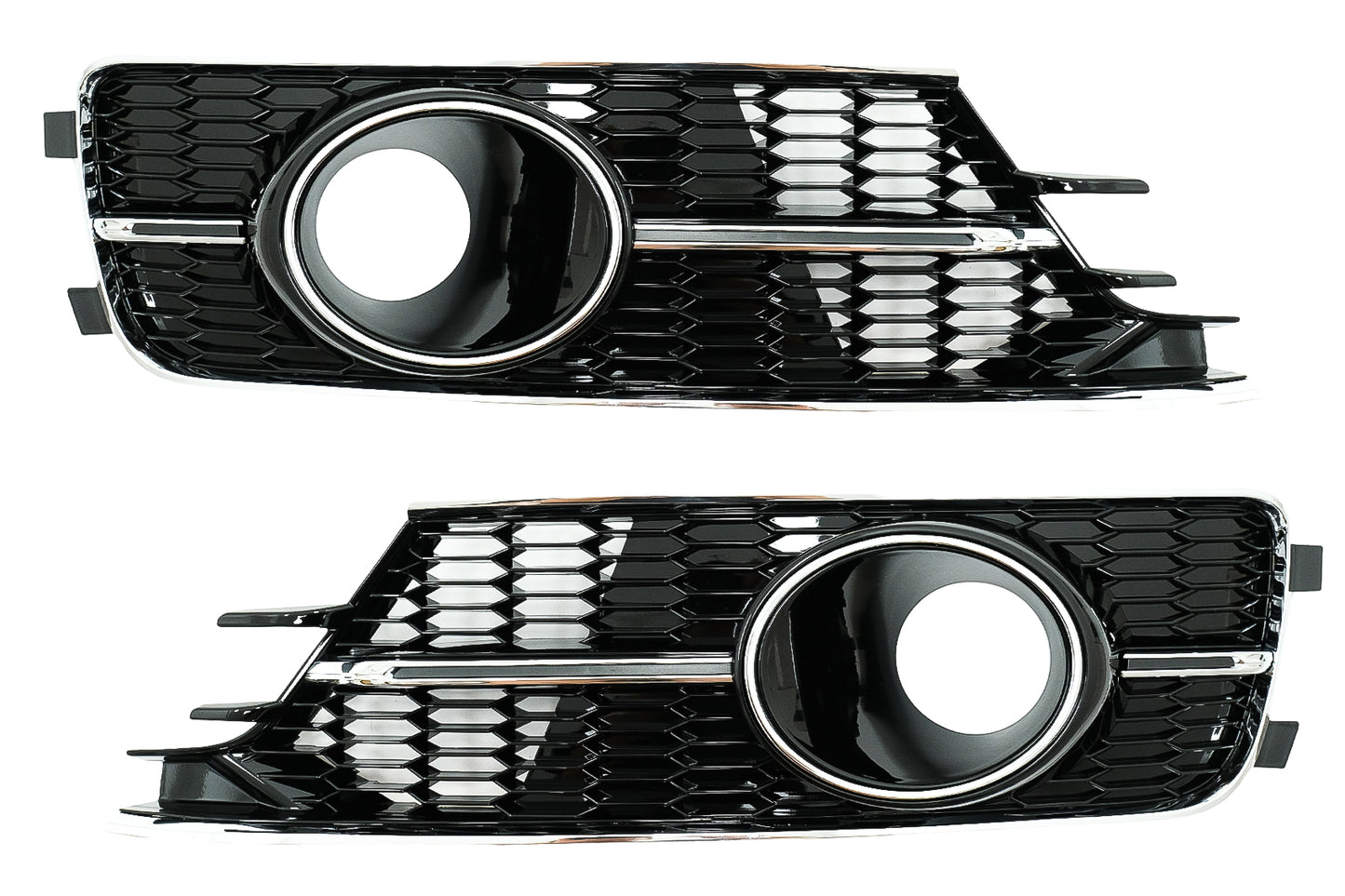 Niedriger Abdeckungen Seitengitter für AUDI A6 C7 4G Facelift 15-18 Glänzend schwarz Chrom CarPartsTuning