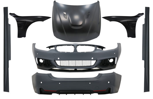 BodyKit für BMW 4 F32 F33 13-17 M-Performance Look Kotflügel Schwarz Motorhaube CarPartsTuning