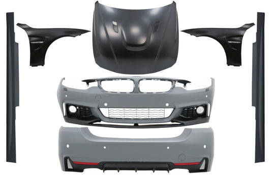 Kit für BMW F32 F33 13-02.17 M-Perform Look Vordere Kotflügel Kapuze Motorhaube CarPartsTuning