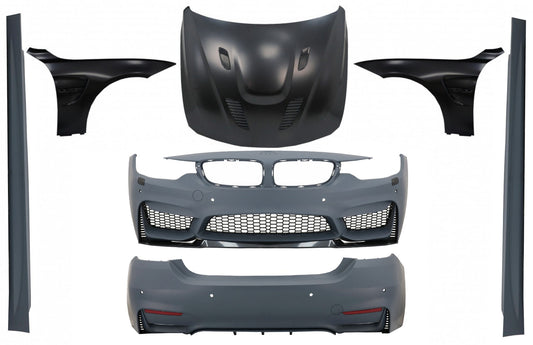 Komplettes Bodykit Passend Für BMW 4er F32 F33 (2013-02.2017) M4 Design Mit Motorhaube Und FrontKotflügeln Schwarz KITT Specials
