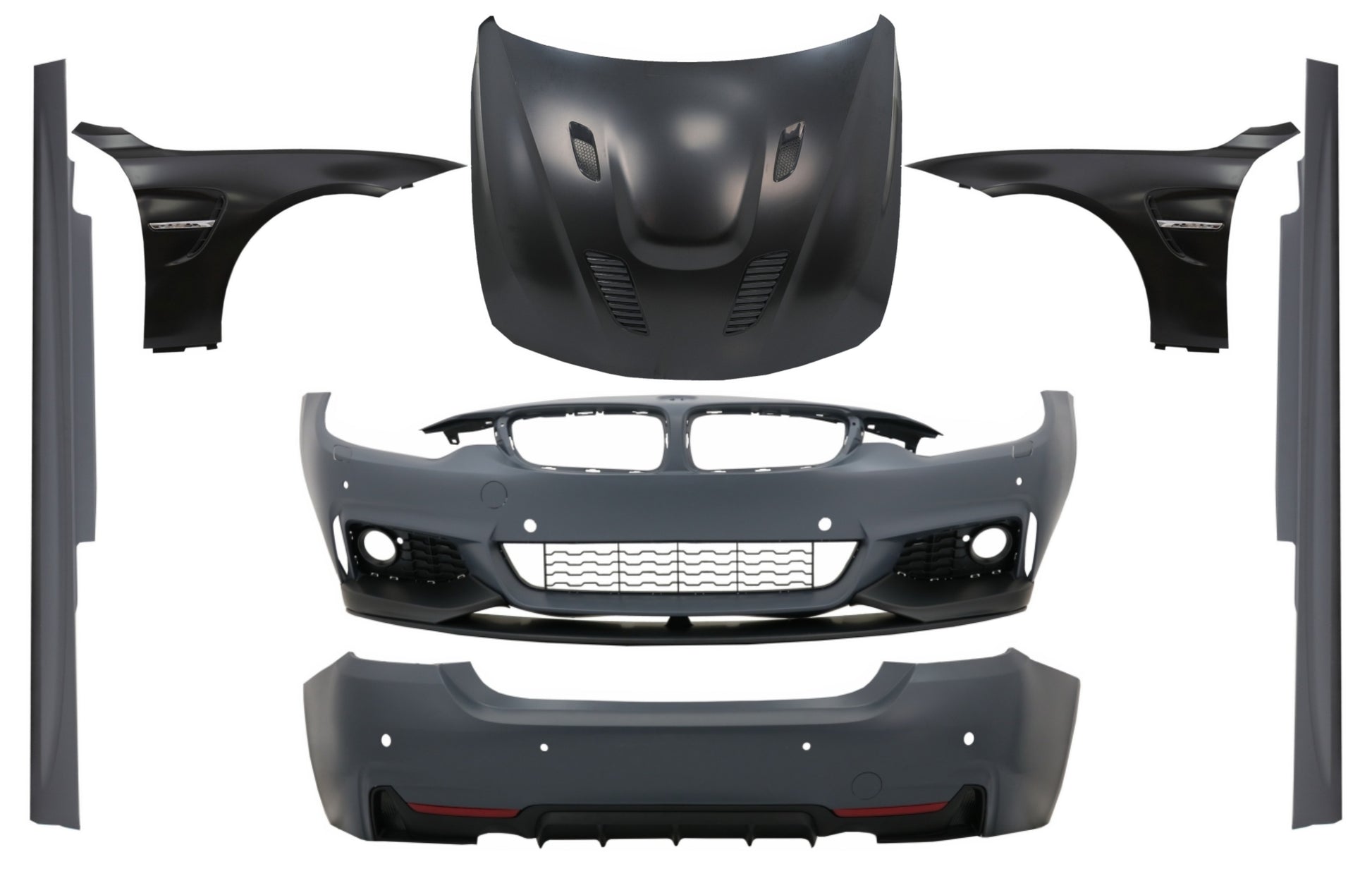 Bodykit für BMW 4 F32 F33 2013-02.2017 M-Performance Look Kotflügel & Motorhaube CarPartsTuning