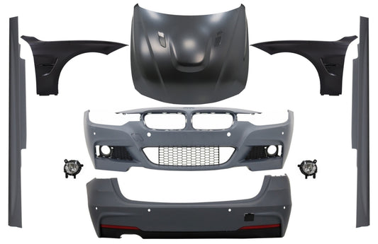 Bodykit für BMW 3 F31 11-19 M-Technik Look Vordere Kotflügel Schwarz Motorhaube CarPartsTuning