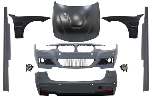 Bodykit für BMW 3 F31 11-19 M-Technik Look Vordere Kotflügel Chrom Motorhaube CarPartsTuning