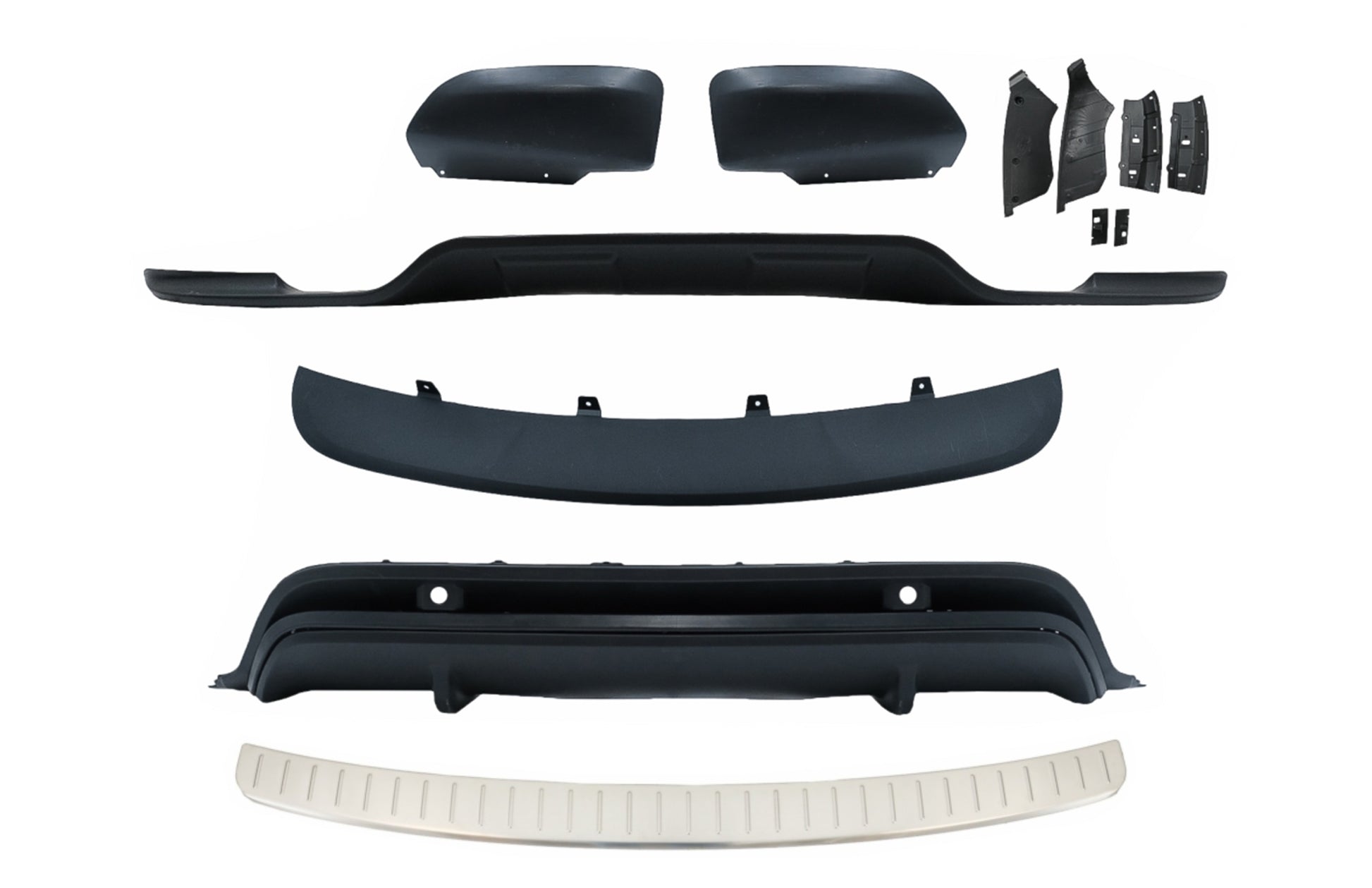 Aerodynamisches Bodykit Passend Für BMW X5 E70 LCI (2011-2013) Mit Heckschürzenschutz Einstiegsleisten Fußblech Aluabdeckung KITT