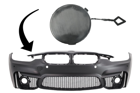 Abschlepphakenabdeckung für BMW 3er F30 2011-2019 Nur EVO Look Frontstoßstange CarPartsTuning