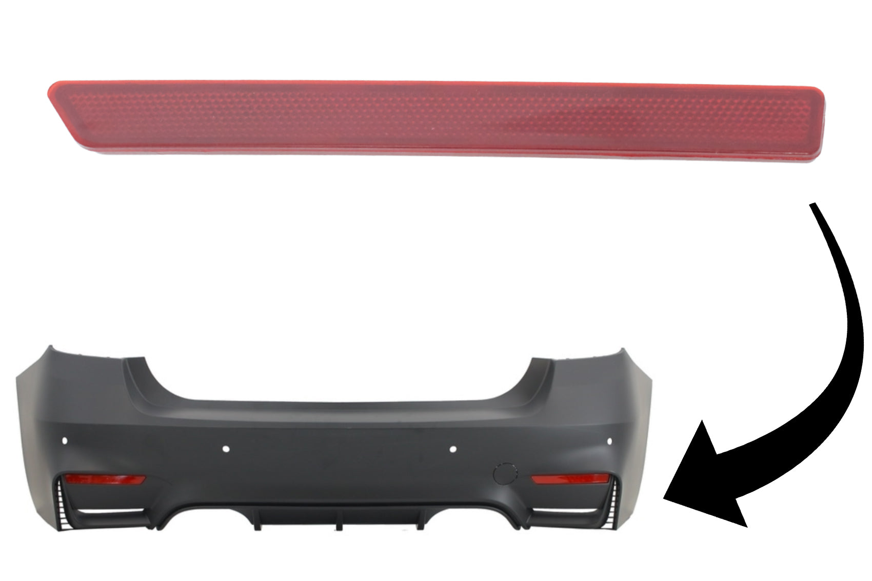 Roter Rückstrahler Passend Für BMW 3er F30 (2011-2019) Nur Evo Design Heckstoßstange Rechts KITT