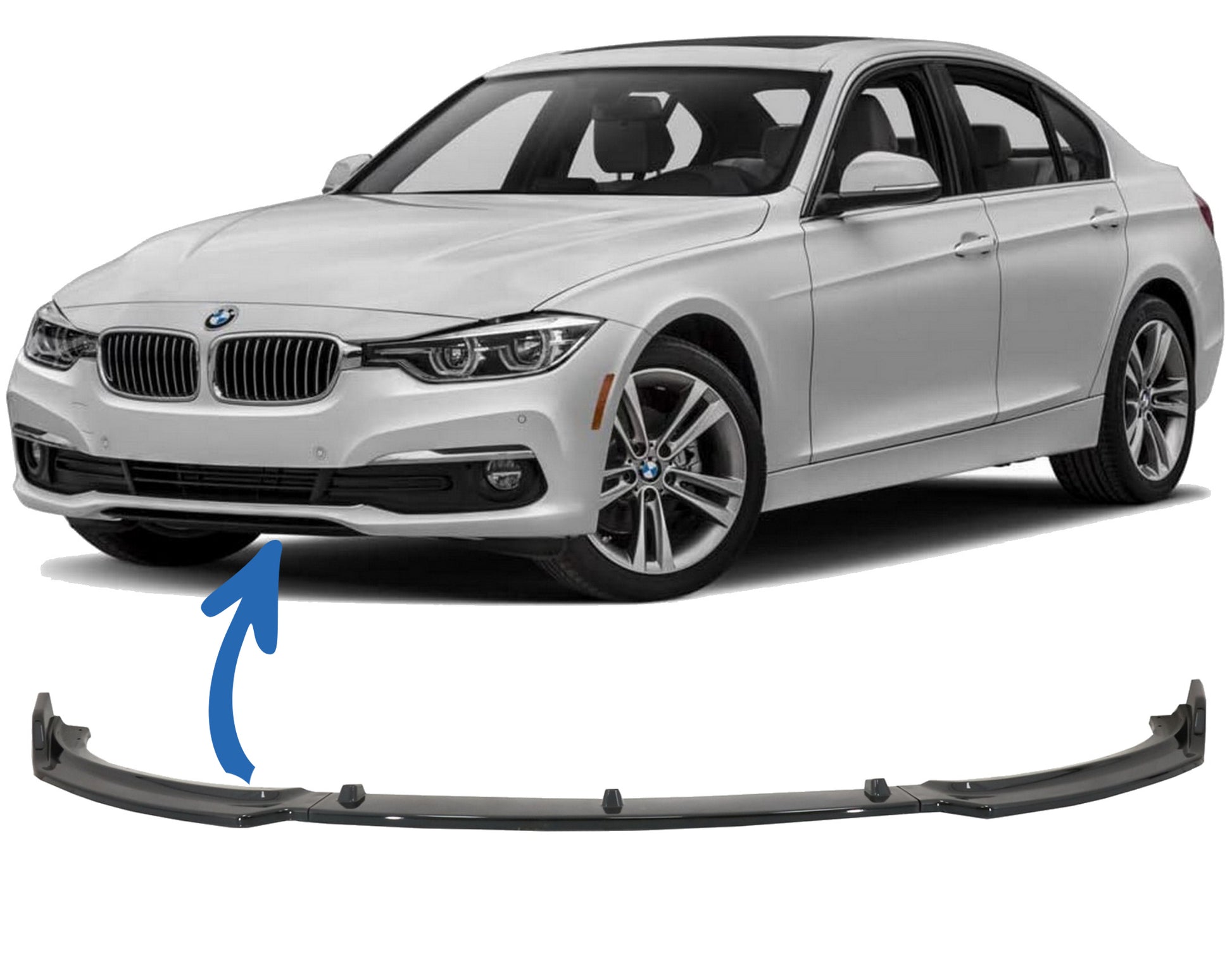 Frontstoßstange Spoiler für BMW 3er F30 F31 11-19 Standard Schwarz glänzend CarPartsTuning