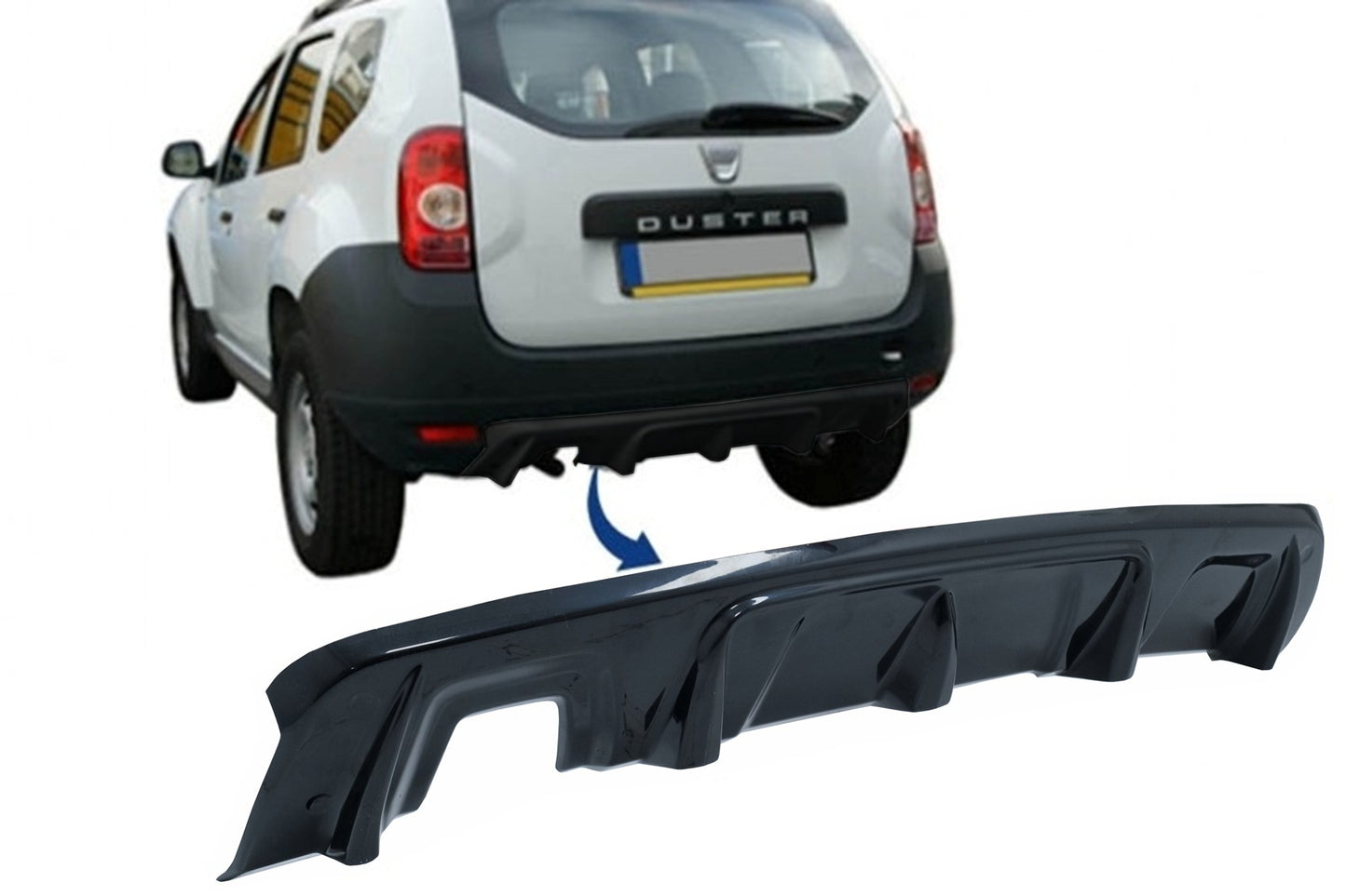Unterfahrschutz für Heckstoßstange passend für DACIA Duster 4x4 / 4x2 (2010-2017) Piano Black KITT