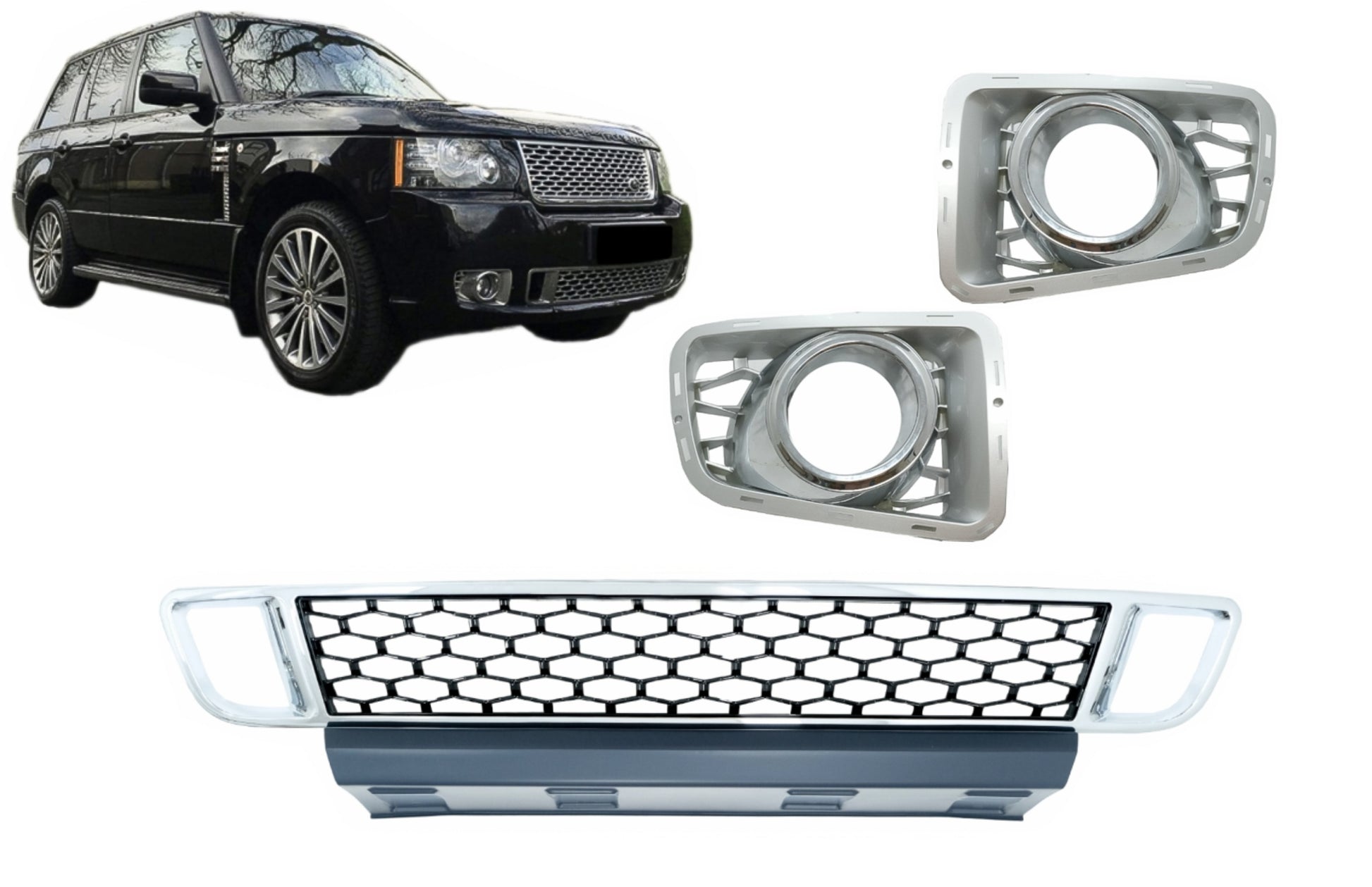 Unteres Gitter NLB Abdeckungen für Vogue III L322 10-12 Autobiography Look Chrom CarPartsTuning