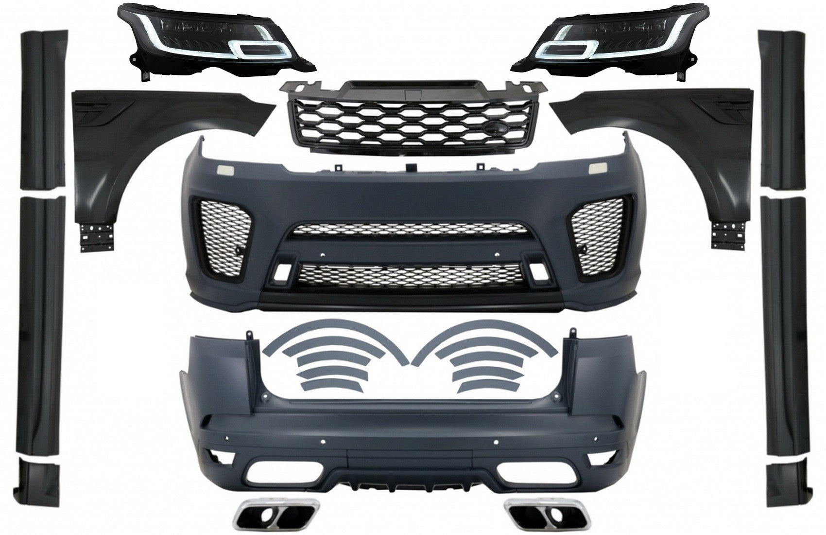 Bodykit & LED Scheinwerfer für Sport L494 2013-2017 Umstellung auf 2019 SVR Look Carpartstuning Austria