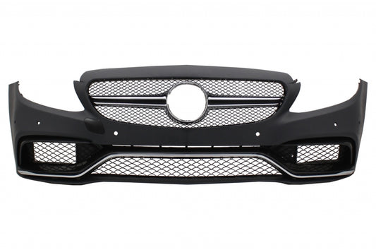 Frontstoßstange für Mercedes C W205 S205 14-18 C63 Look Diffusor Tipps Schwarz CarPartsTuning