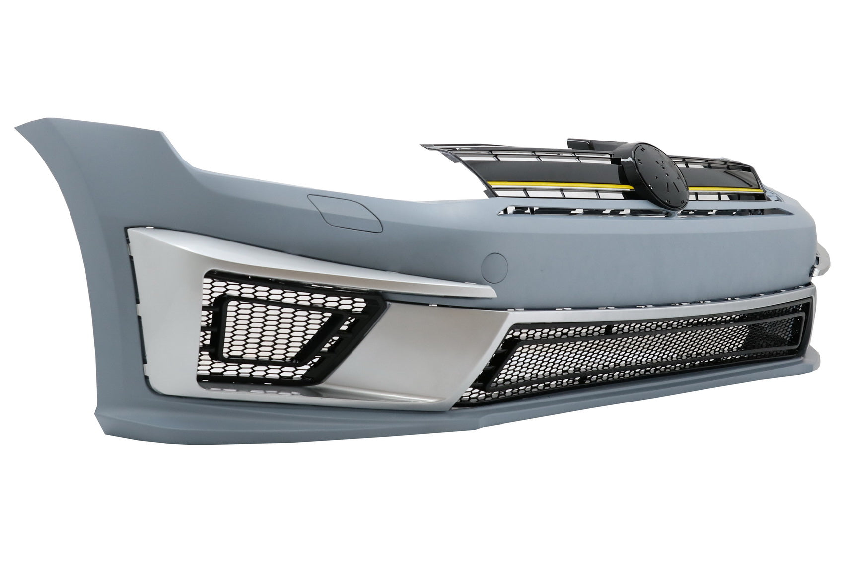 Frontstoßstange für VW Golf 7 VII 2013-2016 R 400 Look Schwarz Gelb Einfügungen CarPartsTuning