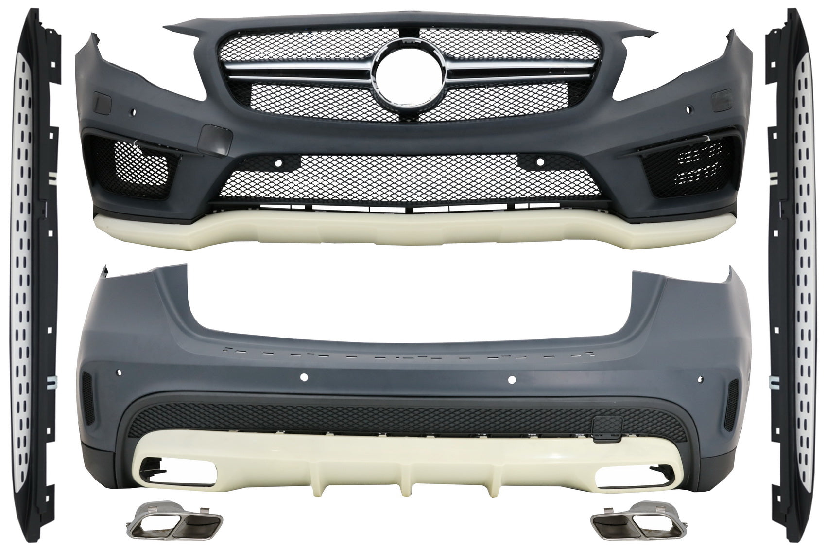 Body Kit für Mercedes GLA X156 14-16 Stoßstange schalldämpfer Trittbretter CarPartsTuning