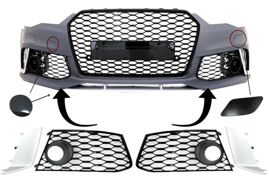 Frontstoßstange Teile Seitengitter für Audi A6 C7 4G 11-18 RS6 Look SRA Abdeckungen CarPartsTuning