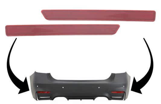 Set Rote Reflektoren Passend Für BMW 3er F30 (2011-2019) Nur Evo Design Heckstoßstange KITT
