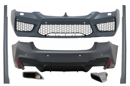 Bodykit Mit Endrohren Aus Auspuff Chrom Passend Für BMW 5er G30 (2017-2019) M5 Design KITT