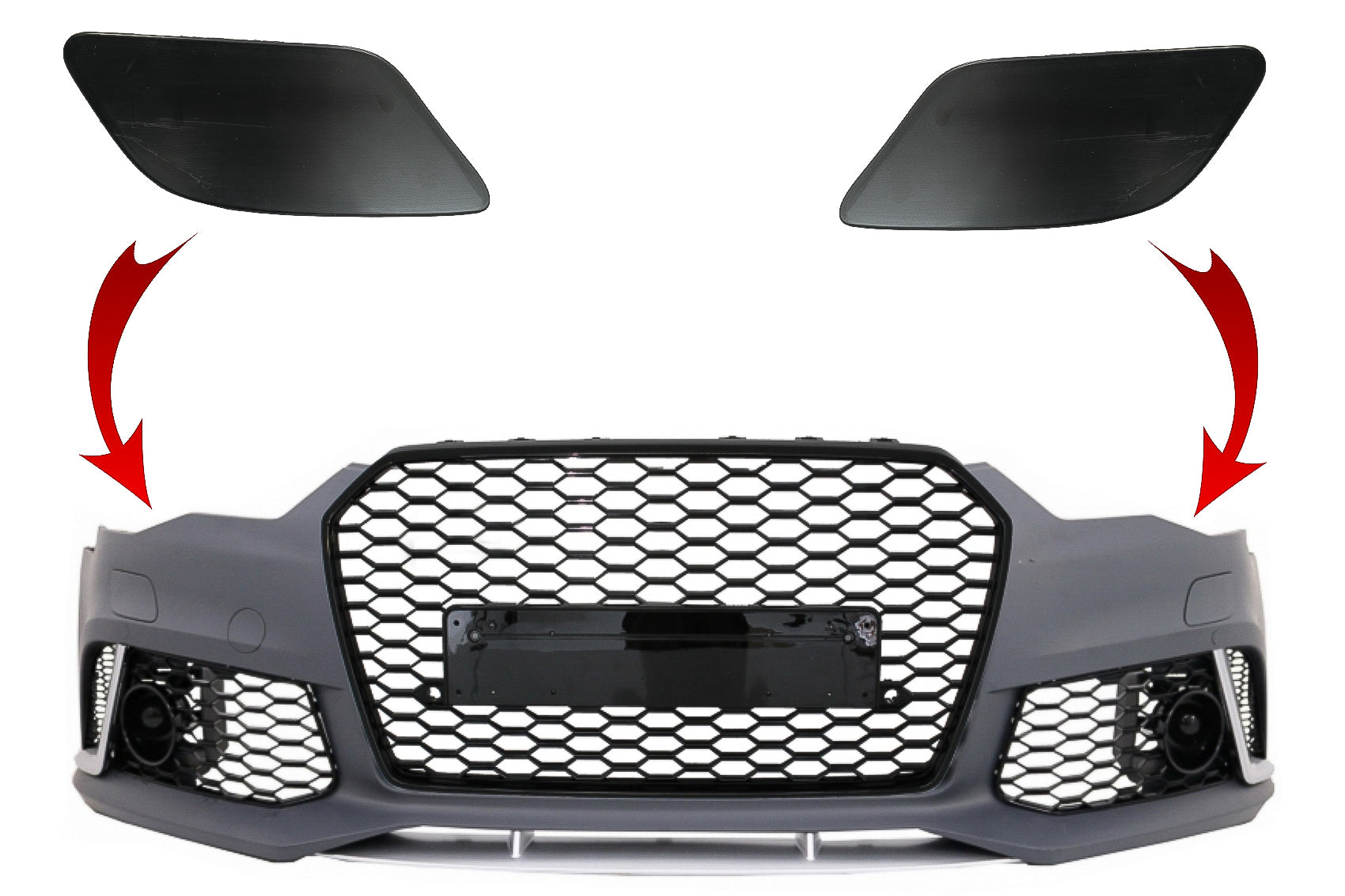 SRA Abdeckungen Frontstoßstange für Audi A6 C7 4G 2011-2018 RS6 Look CarPartsTuning