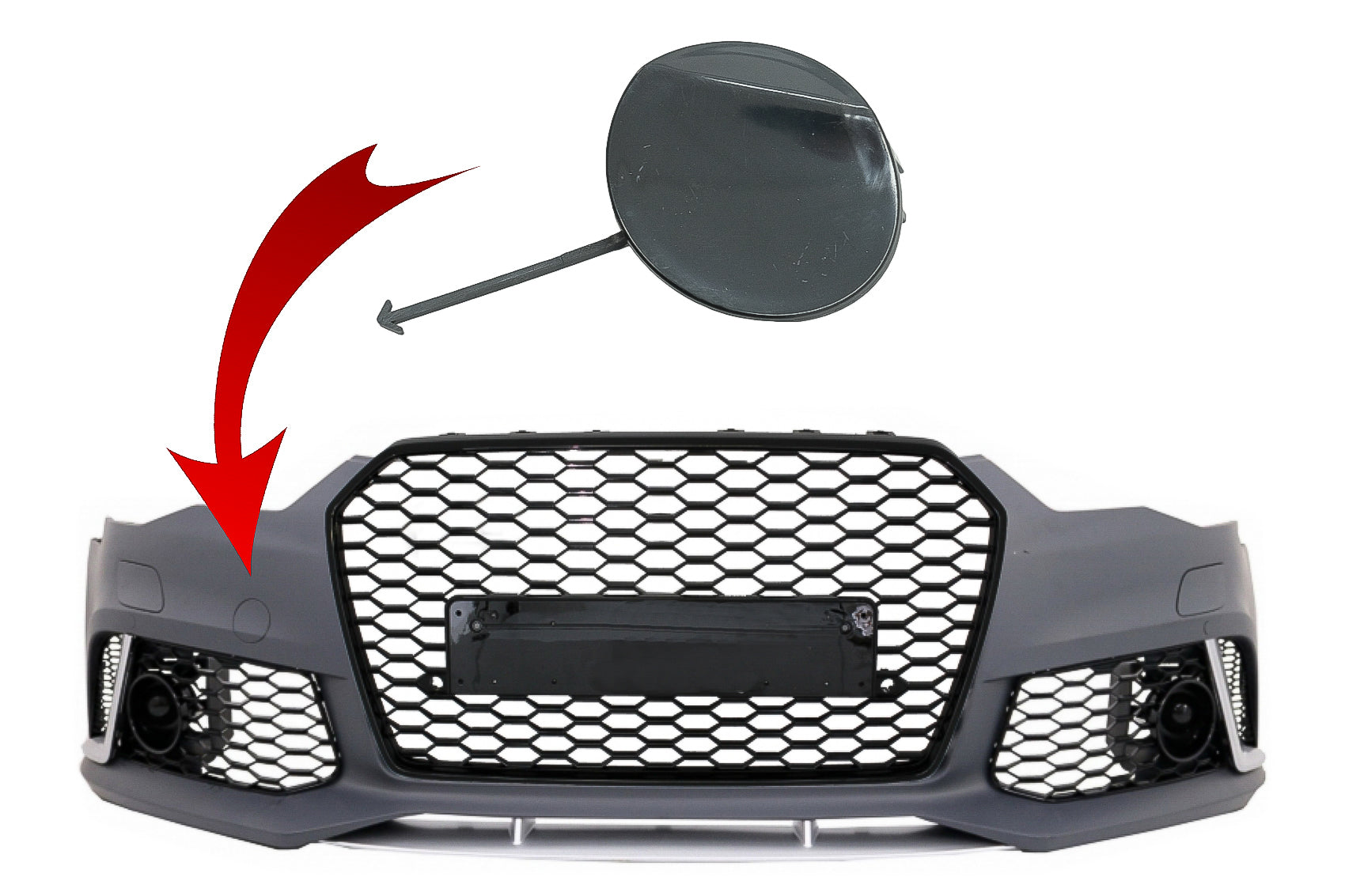 Abschlepphakenabdeckung Frontstoßstange für AUDI A6 C7 4G Facelift 2011-2018 RS6 Look CarPartsTuning