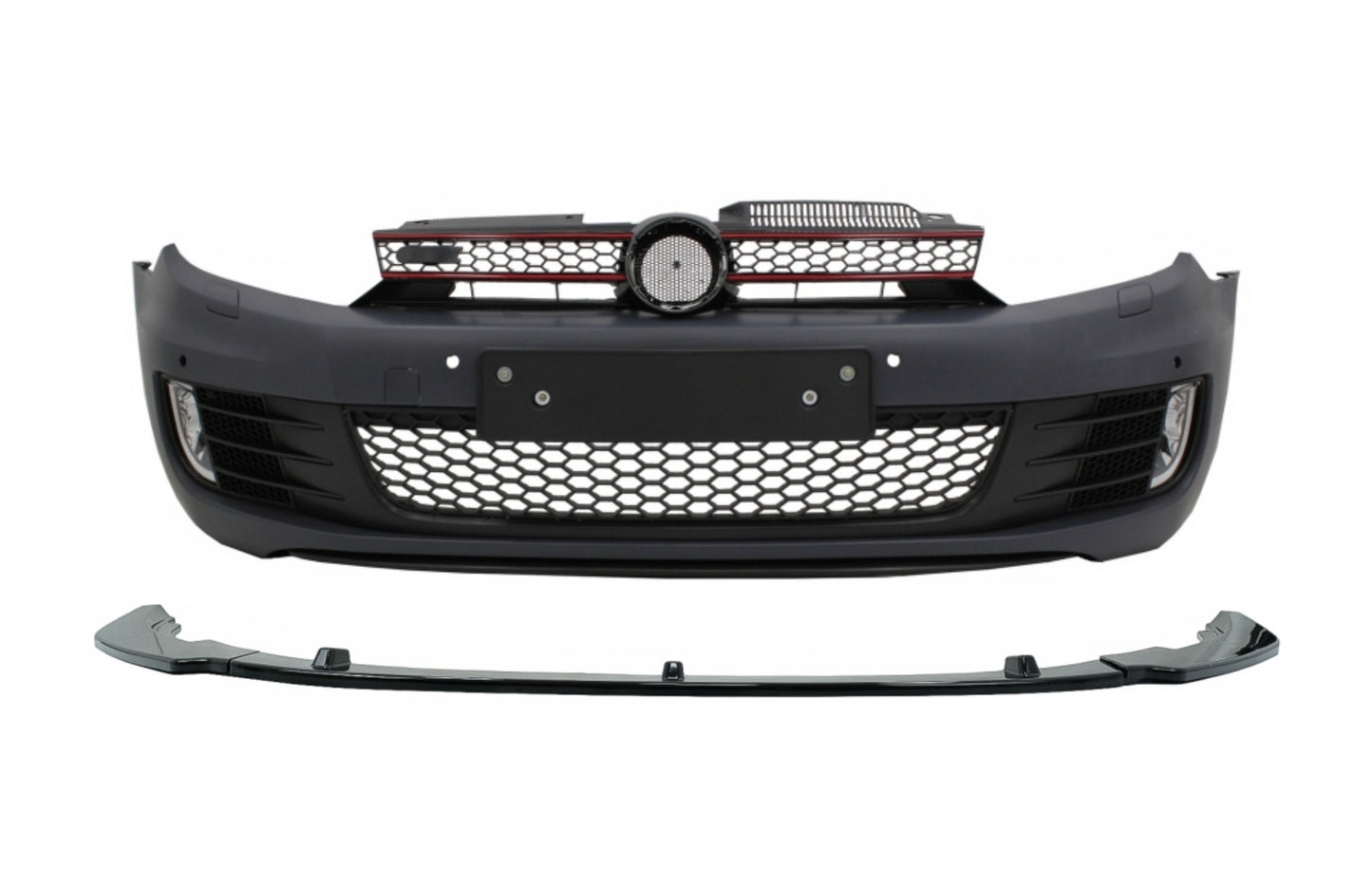 Frontstoßstange für VW Golf 6 MK6 08-13 GTI Look Lippe Erweiterung Spoiler Glänzend schwarz CarPartsTuning