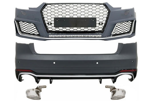 BodyKit für Audi A4 B9 8W 16-18 RS4 Look Stoßstange Endrohre Kühlergrill Diffusor Carpartstuning Austria