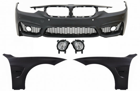 Frontstoßstange Passend Für BMW 3er F30 F31 Non LCI & LCI (2011-2018) Mit Nebelscheinwerferprojektoren Und FrontKotflügeln Im M3 Sport Evo Design KITT