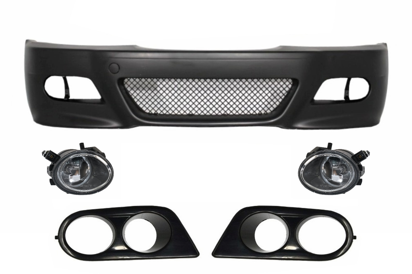 Frontstoßstange Mit Nebelscheinwerfern Und Luftkanalabdeckungen Passend Für BMW 3er E46 Coupé Cabrio Limousine Kombi (1998-2004) M3 Design KITT