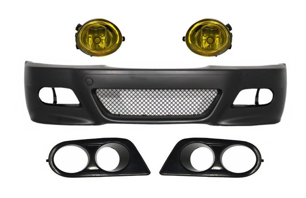 Frontstoßstange Mit Nebelscheinwerfern Und Luftführungsblenden Passend Für BMW 3er Coupé Cabrio Limousine Kombi E46 (1998-2004) M3 Design KITT