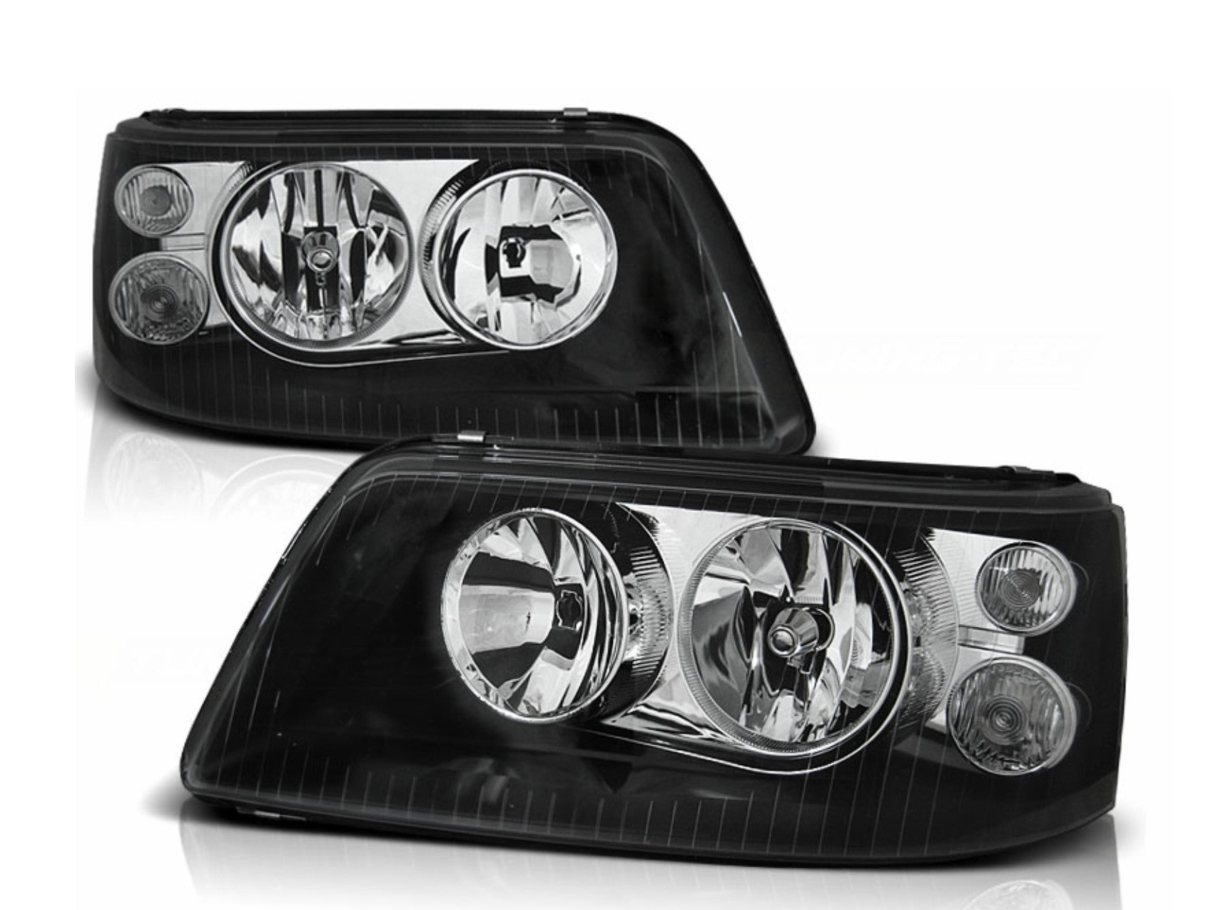 Scheinwerfer Dual Halo Felgen für VW Transporter T5 2003-2009 Angel Eyes Black- CarPartsTuning