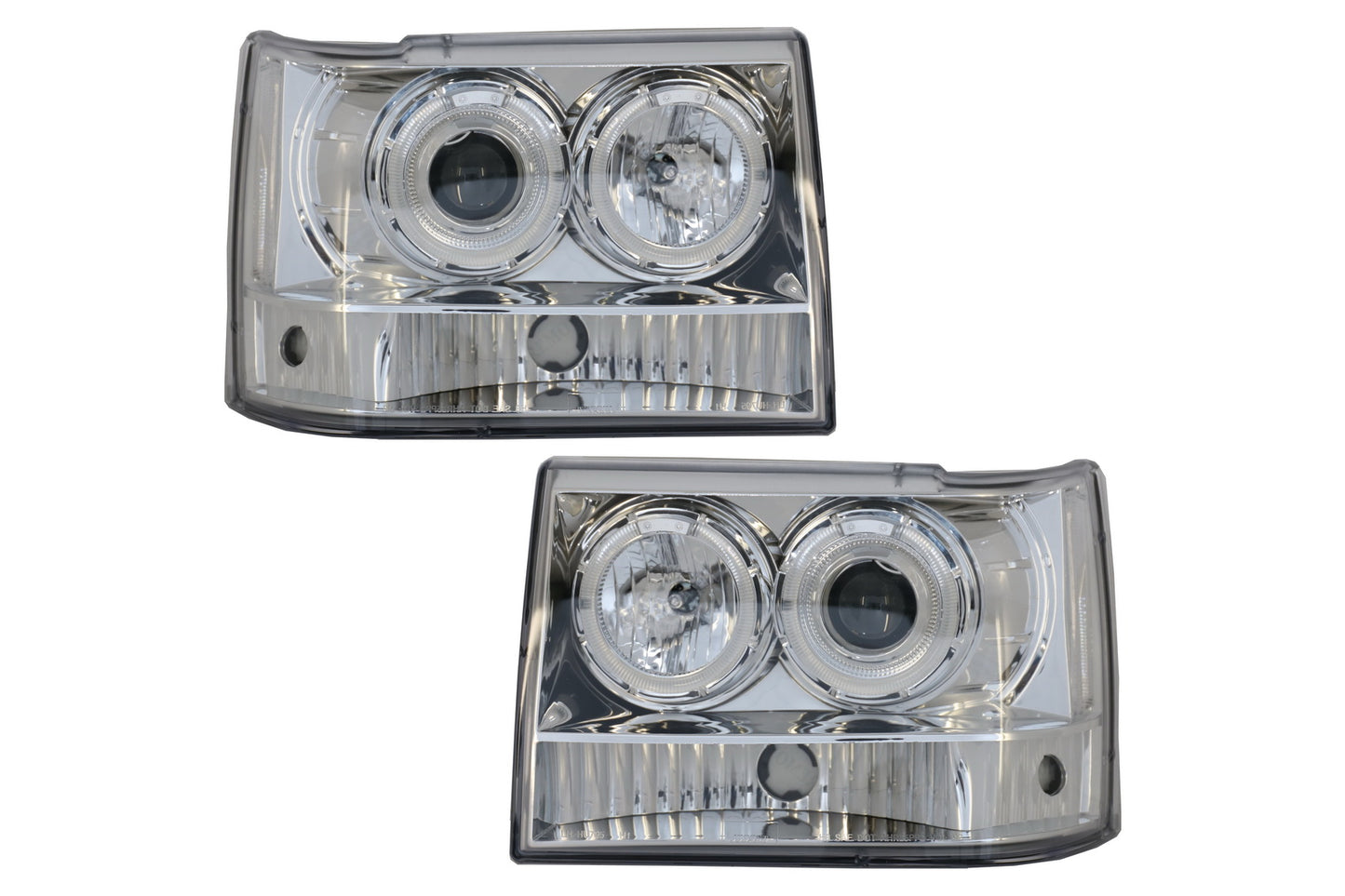 Scheinwerfer für Jeep Grand Cherokee I ZJ 93-98 Angel Eyes Chrome CarPartsTuning