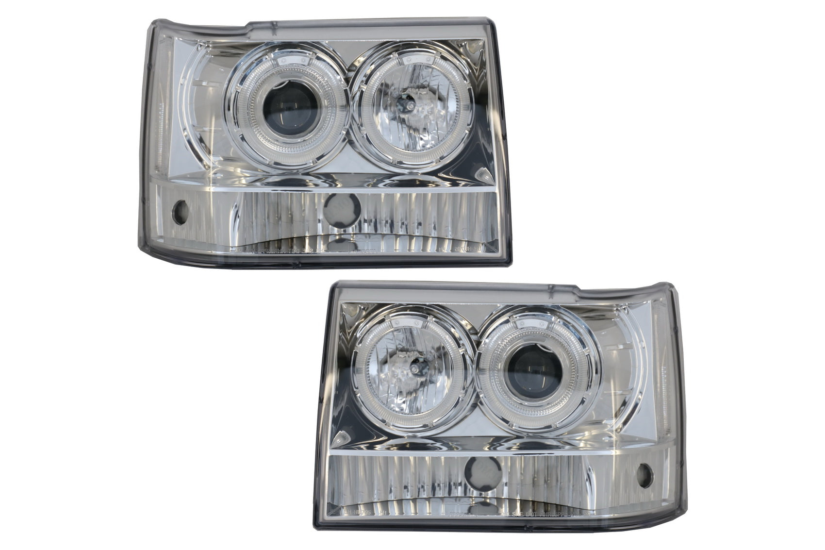 Scheinwerfer für Jeep Grand Cherokee I ZJ 93-98 Angel Eyes Chrome CarPartsTuning