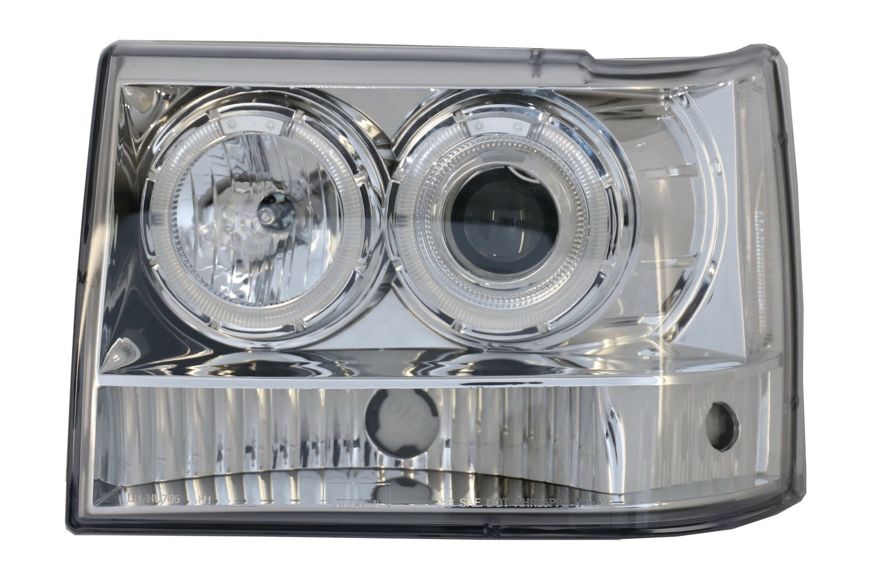Scheinwerfer für Jeep Grand Cherokee I ZJ 93-98 Angel Eyes Chrome CarPartsTuning