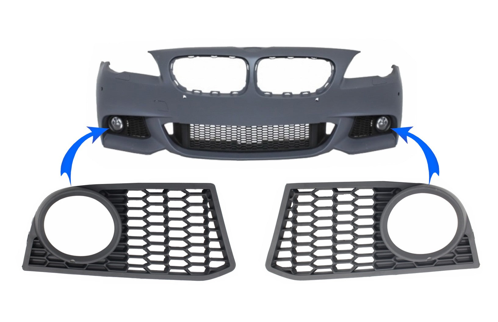 Seitengitter Abdeckungen für BMW 5er F10 F11 10+ Nur M-Technik Look Stoßstange CarPartsTuning