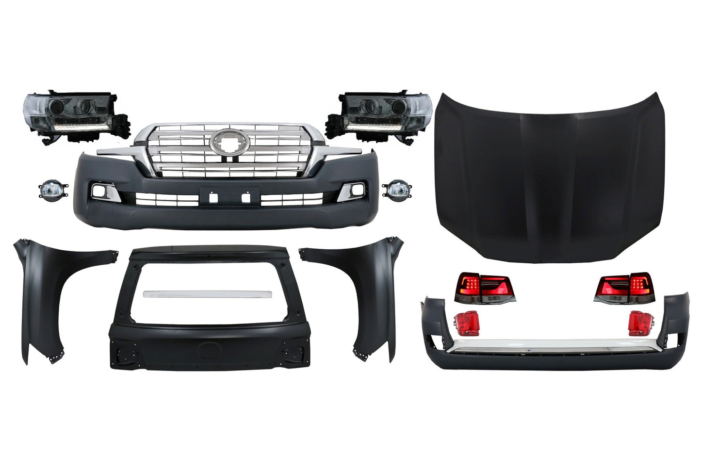 Facelift-Kit für TOYOTA Land Cruiser FJ200 Nachrüstung 08-15 bis 2016 LC 200 Modelle CarPartsTuning