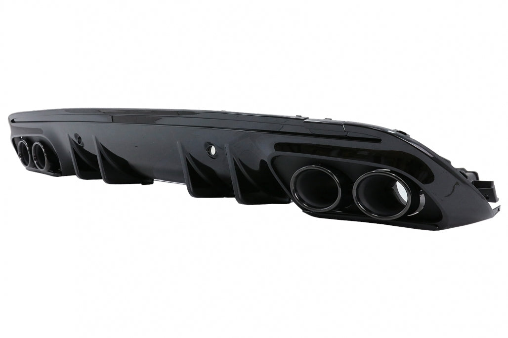 Stoßdämpfer Diffusor Auspuff für Mercedes C W205 14-20 Kofferraum Spoiler Schwarz CarPartsTuning