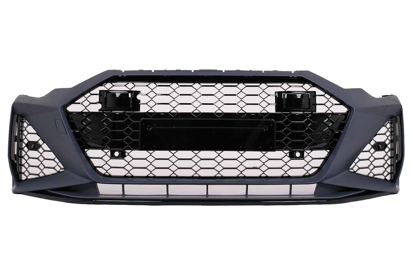 Frontstoßstange für Audi A6 C8 4K 2018+ RS6 Look Zentraler Grill Glänzend schwarz CarPartsTuning