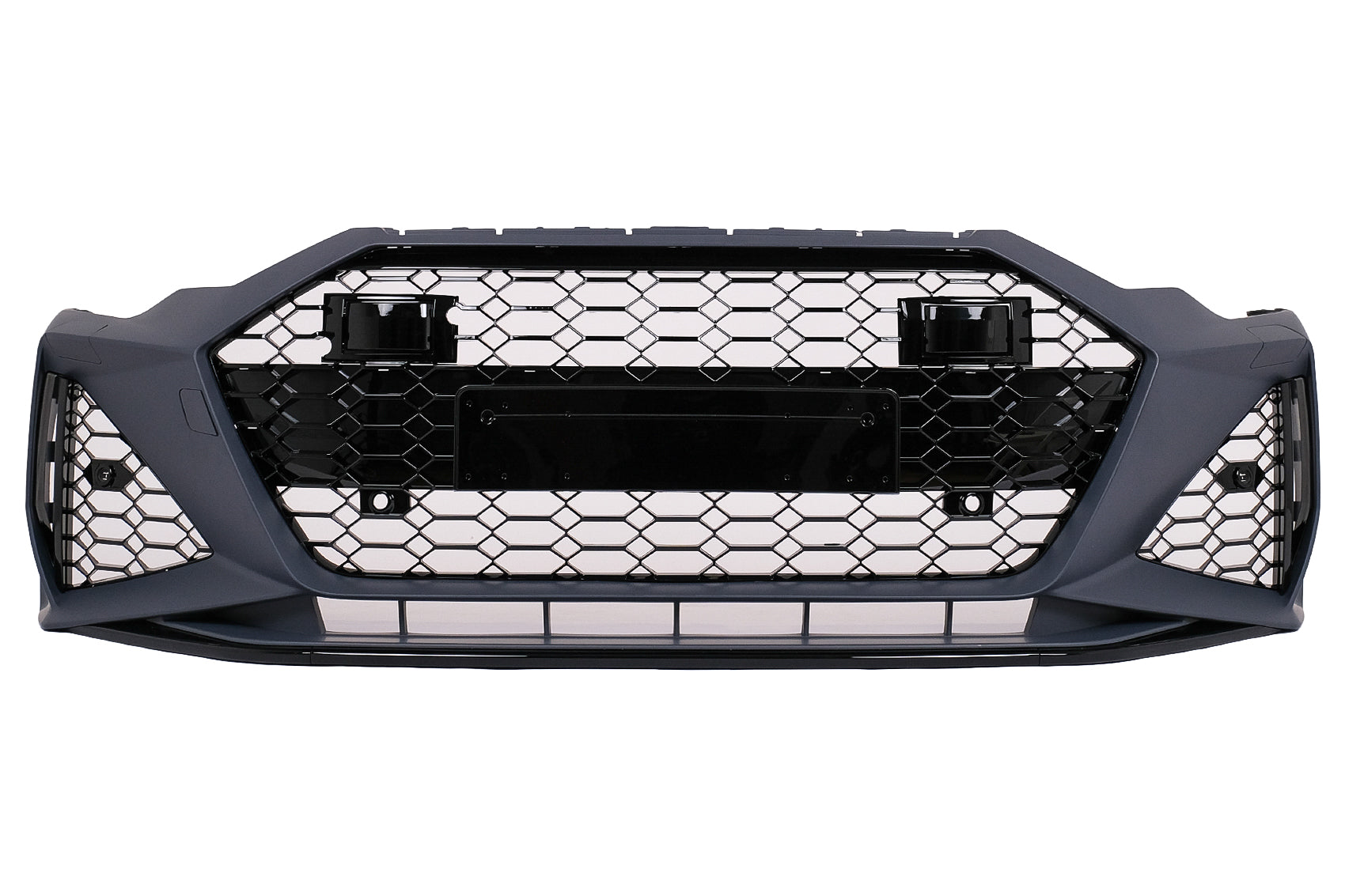 Frontstoßstange für Audi A6 C8 4K 2018+ RS6 Look Zentraler Grill Glänzend schwarz CarPartsTuning