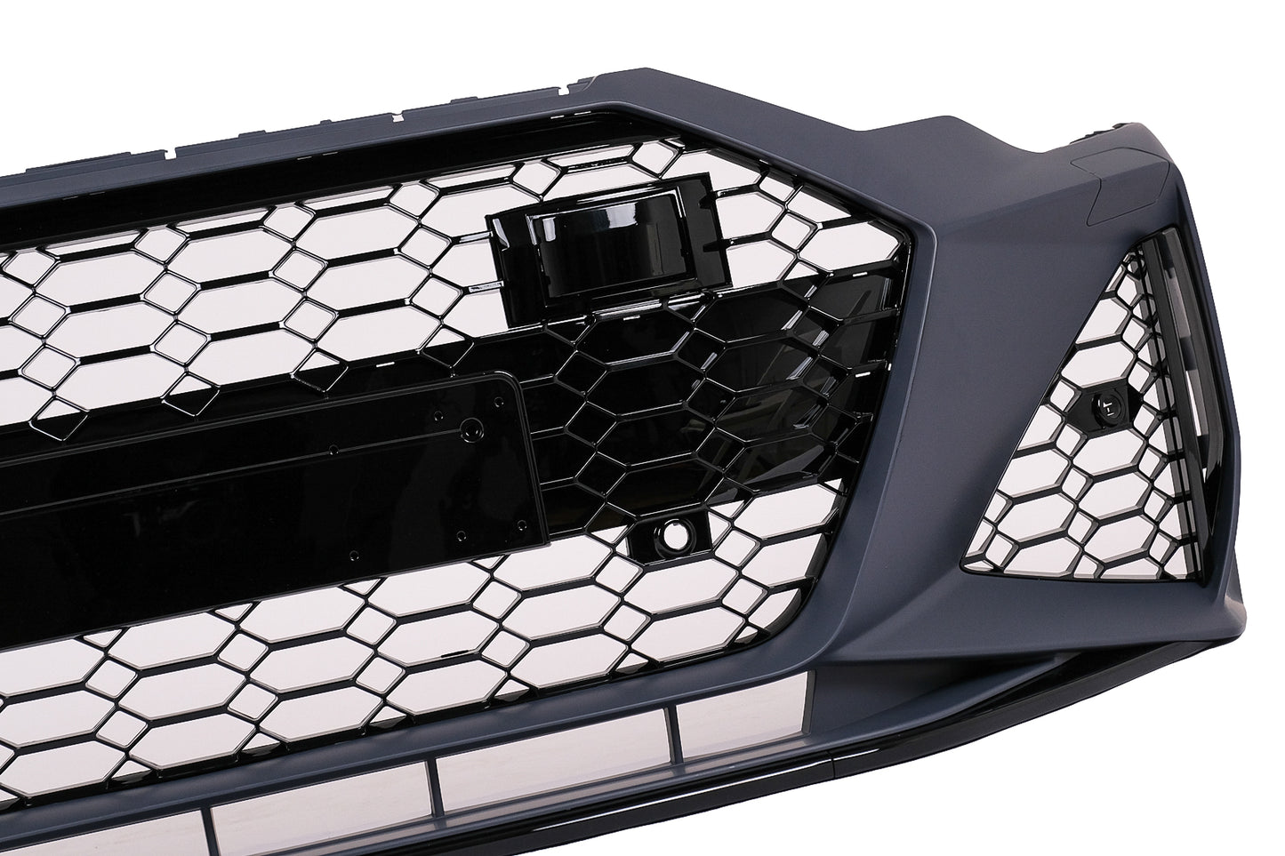 Frontstoßstange für Audi A6 C8 4K 2018+ RS6 Look Zentraler Grill Glänzend schwarz CarPartsTuning