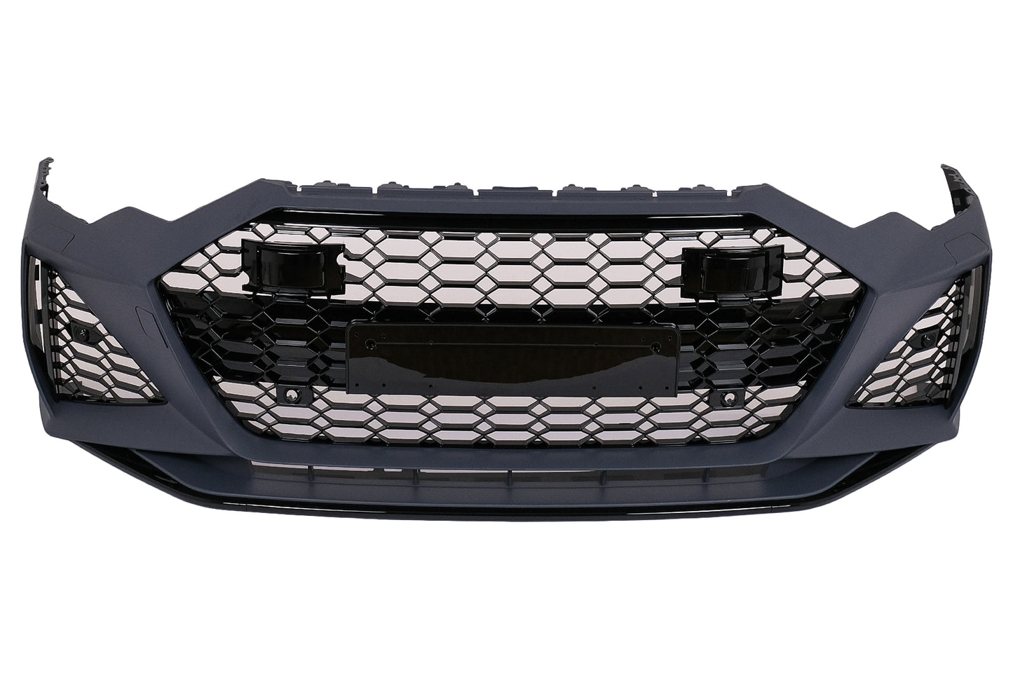 Frontstoßstange für Audi A6 C8 4K 2018+ RS6 Look Zentraler Grill Glänzend schwarz CarPartsTuning