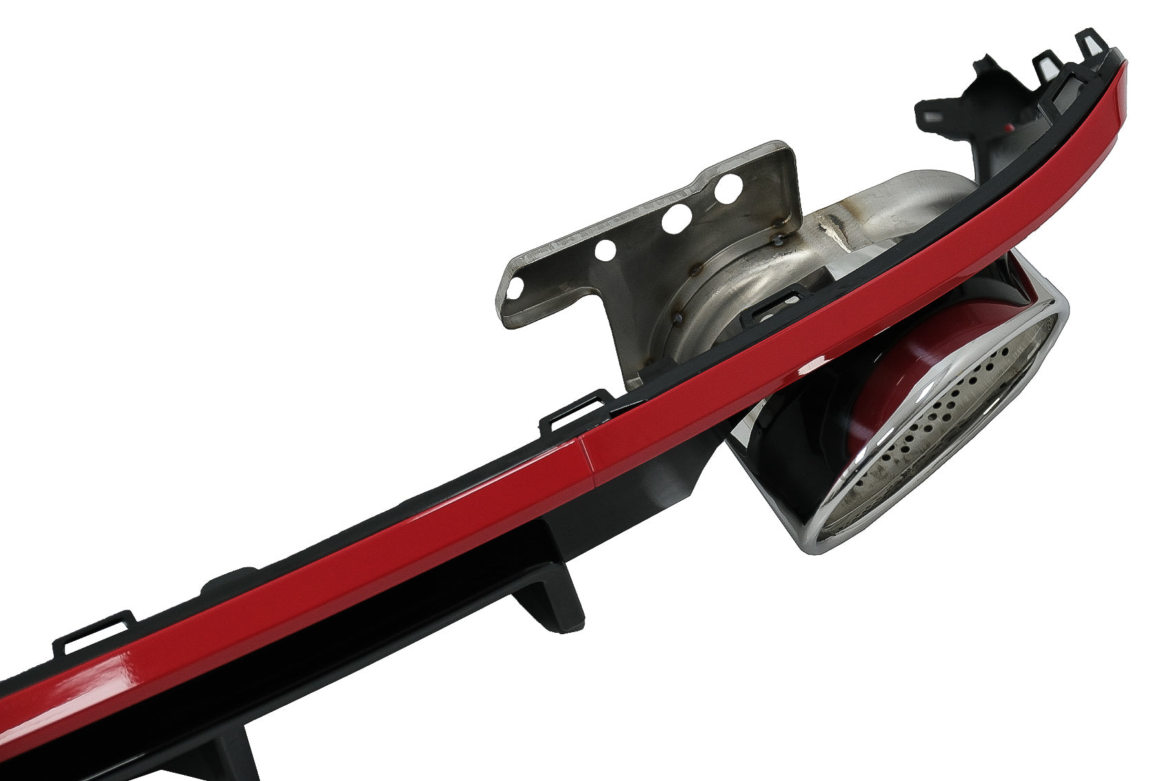 Heckdiffusor & Auspuffspitzen für Audi A6 C8 4K Avantlimousine 2018+ RS6 Look rot CarPartsTuning