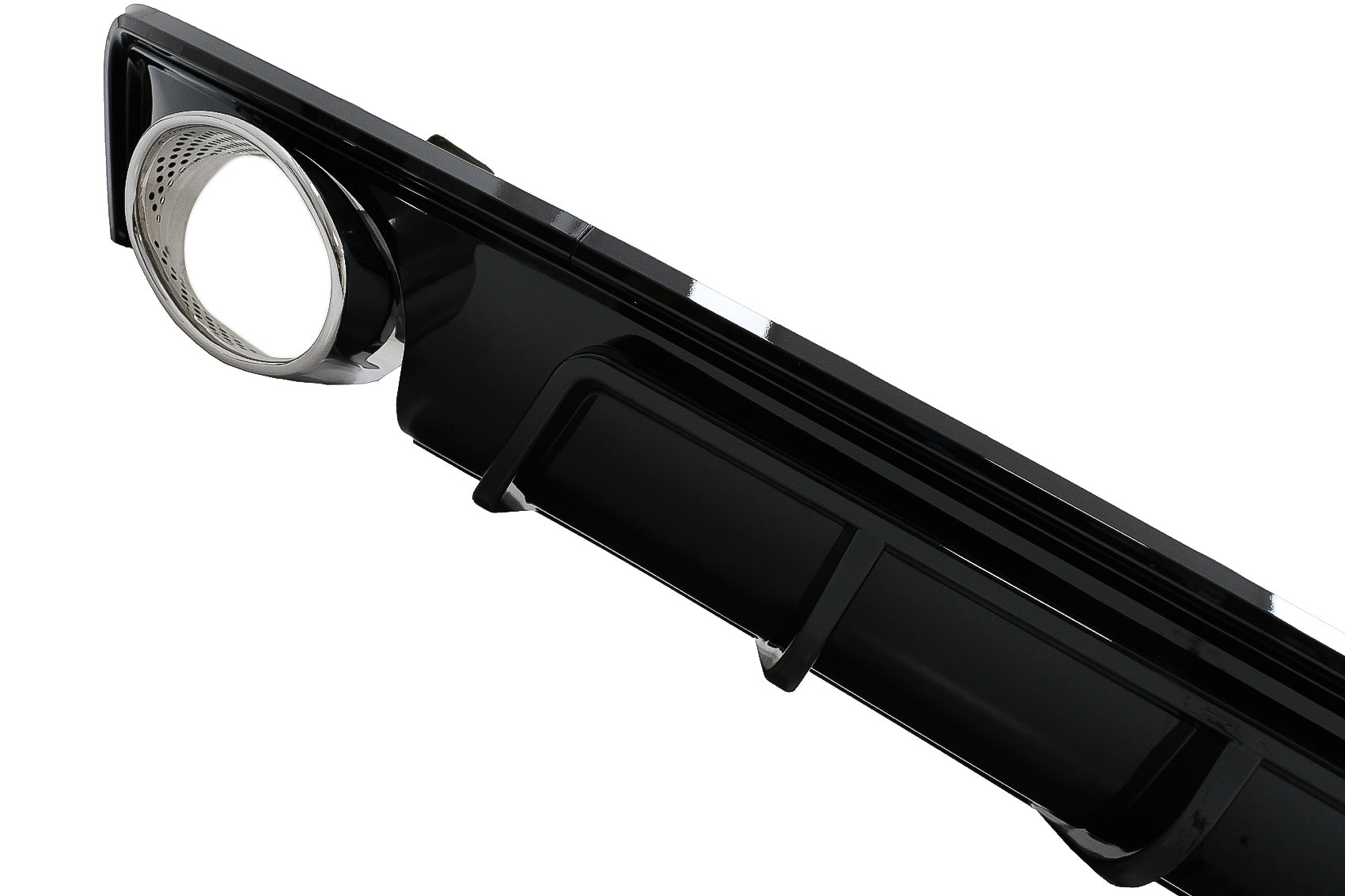 Diffusor & Auspuff Tipps für Audi A6 C8 4K Avant Sedan 18+ RS6 Blick Glänzend schwarz CarPartsTuning