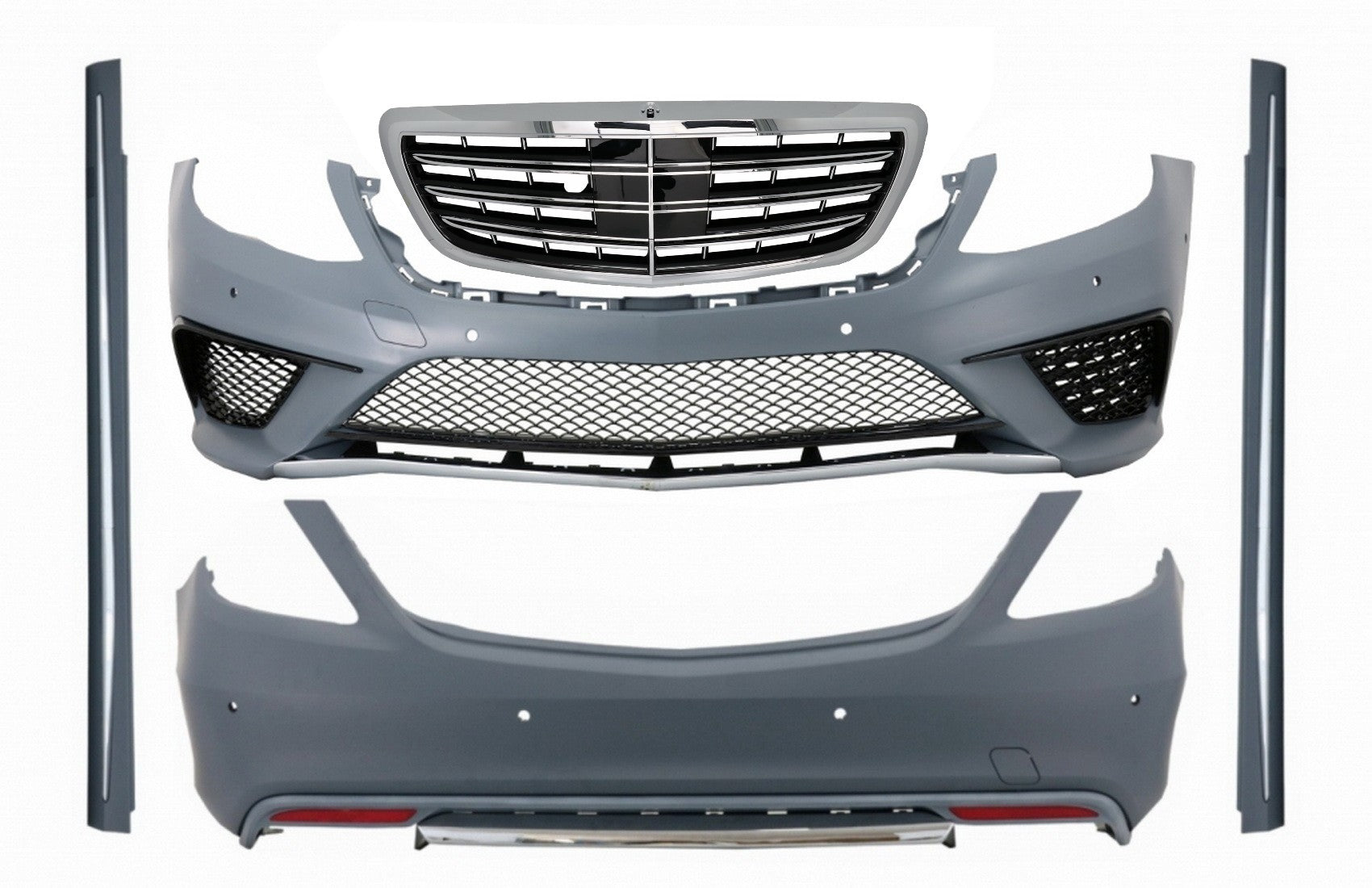 Bodykit für Mercedes S-Klasse W222 2013-06.2017 S63 Look Kühlergrill Chrom CarPartsTuning