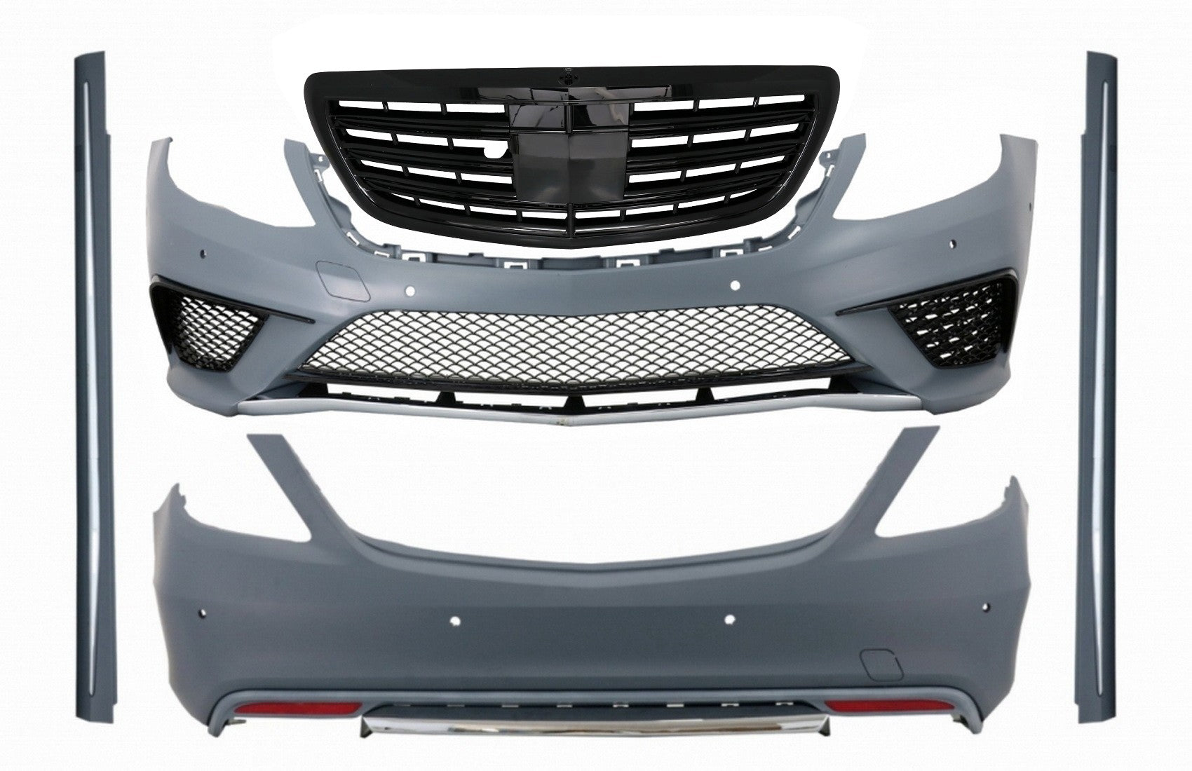 Bodykit für Mercedes S-Klasse W222 2013-06.2017 S63 Look Kühlergrill Schwarz CarPartsTuning