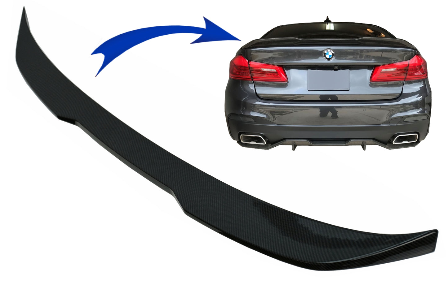 Kofferraumspoiler Passend Für BMW 5er G30 (2017) M Performance Design Carbon Look KITT