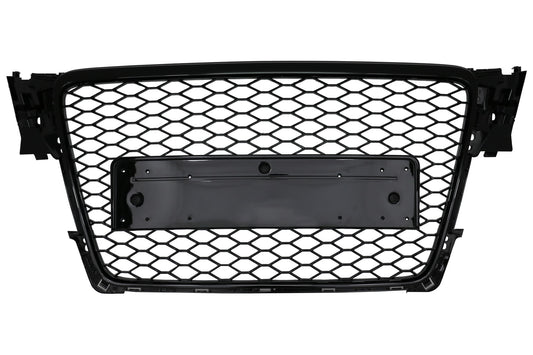 Badgeless Frontgrill für Audi A4 B8 2007-2012 RS Look Glänzend schwarz CarPartsTuning