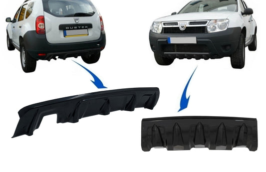 Unterfahrschutz für vordere und hintere Stoßstange passend für DACIA Duster 4x4 / 4x2 (2010-2017) Piano Black KITT