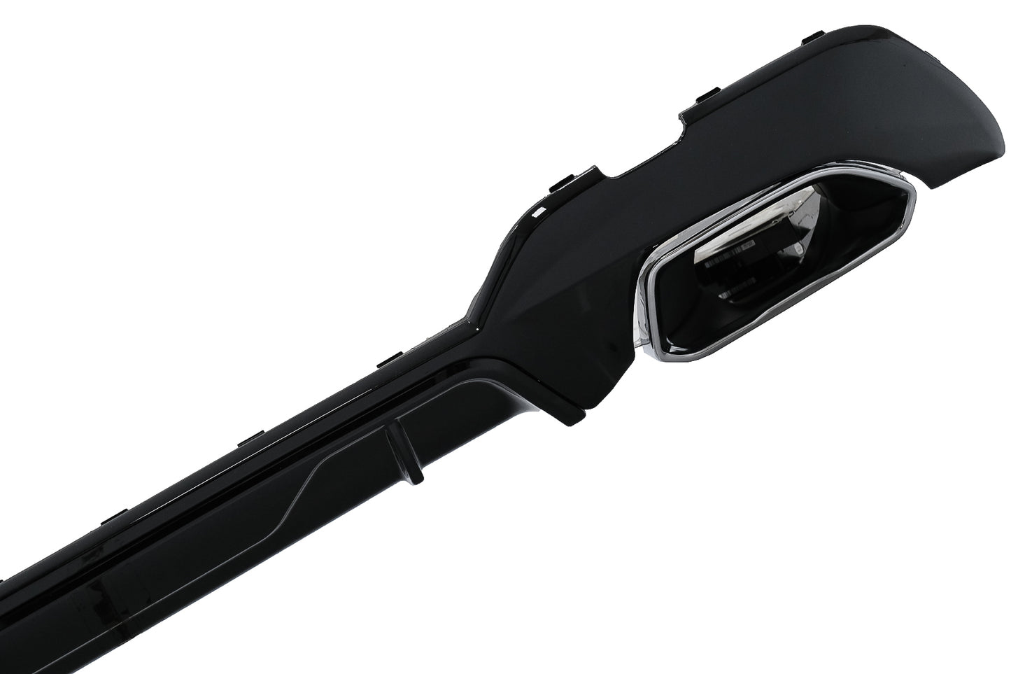 Heckschürzendiffusor Mit Verchromten Endrohren Passend Für BMW 3er G20 G28 Limousine G21 Touring (2018-Up) M340i M Look Piano Black KITT