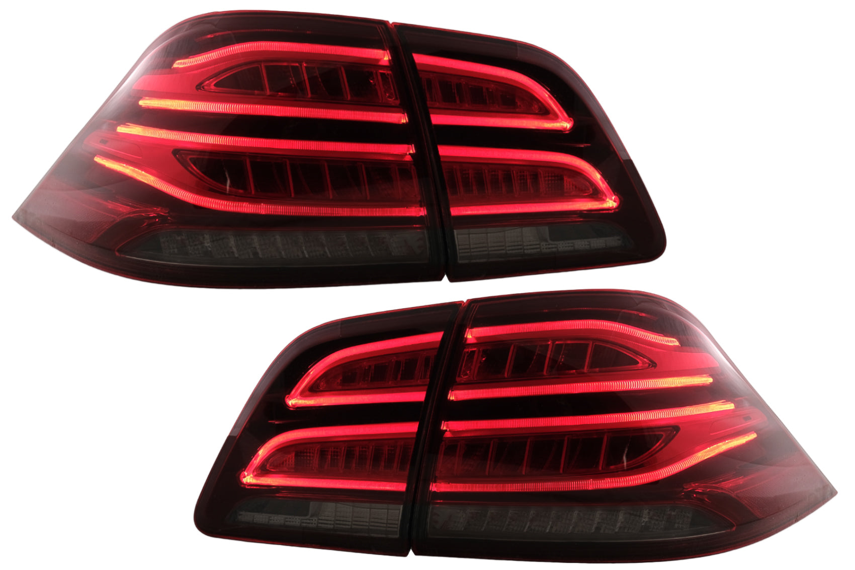 Full LED LightBar Rücklichter für Mercedes M-Klasse W166 2012-2015 rot-Weiss LHD CarPartsTuning